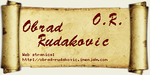 Obrad Rudaković vizit kartica